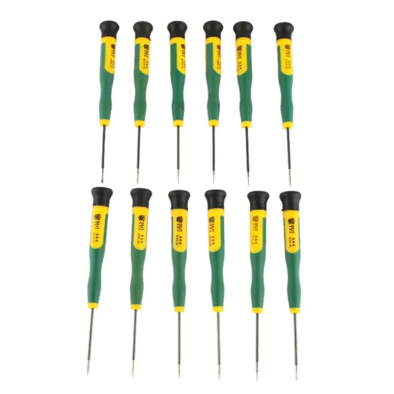 12-piece Precision Screwdriver Set for Repairing T2-t8 Devices - Green