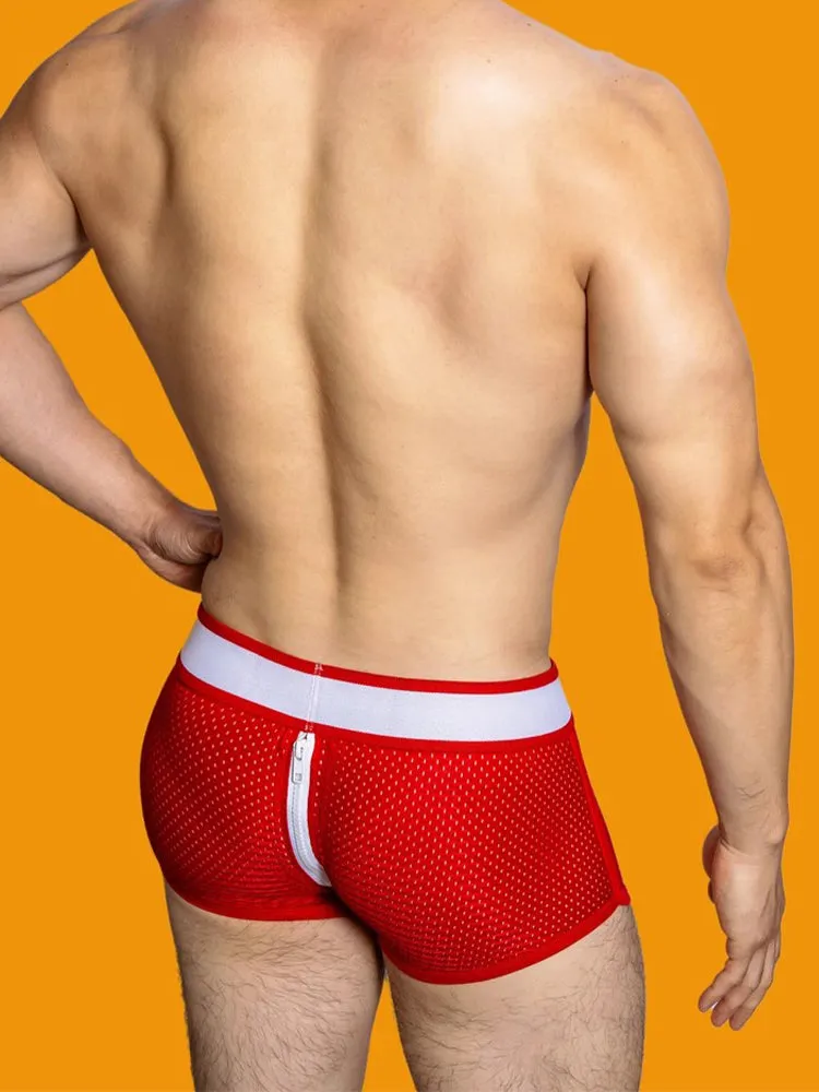 2 Pack Men's Fashionable Low-Rise Zipper Trunks