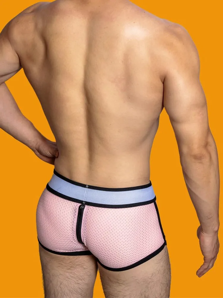 2 Pack Men's Fashionable Low-Rise Zipper Trunks