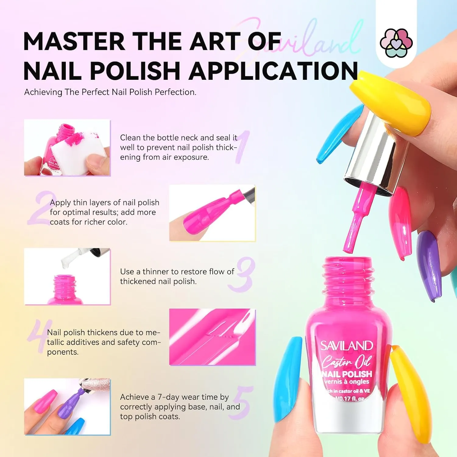 24 Trendy Color Nail Polish Set Quick-Dry