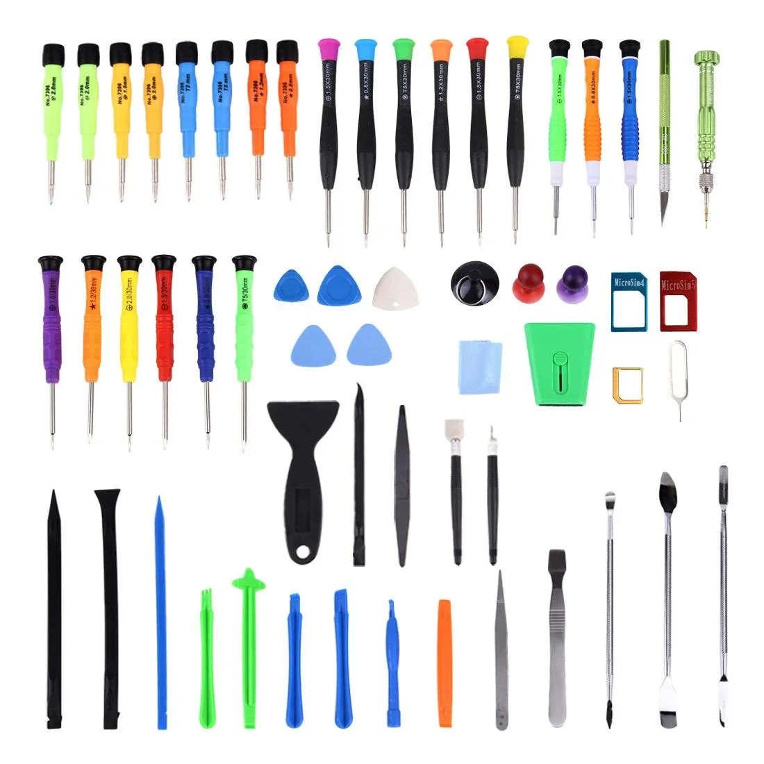 60-piece Mobile Phone Repair Tool Kit with Sim Card Adapter Set