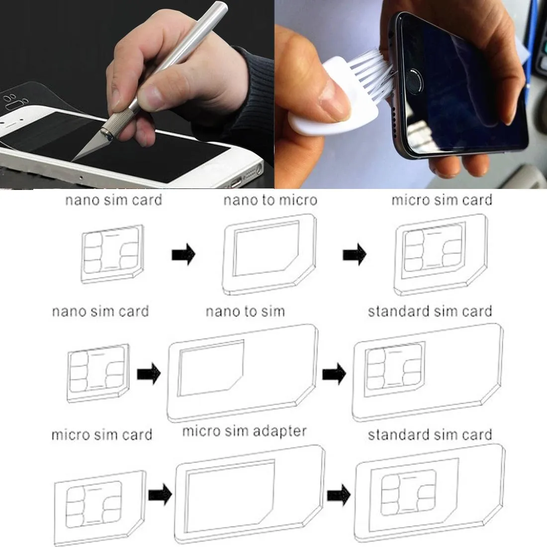 60-piece Mobile Phone Repair Tool Kit with Sim Card Adapter Set