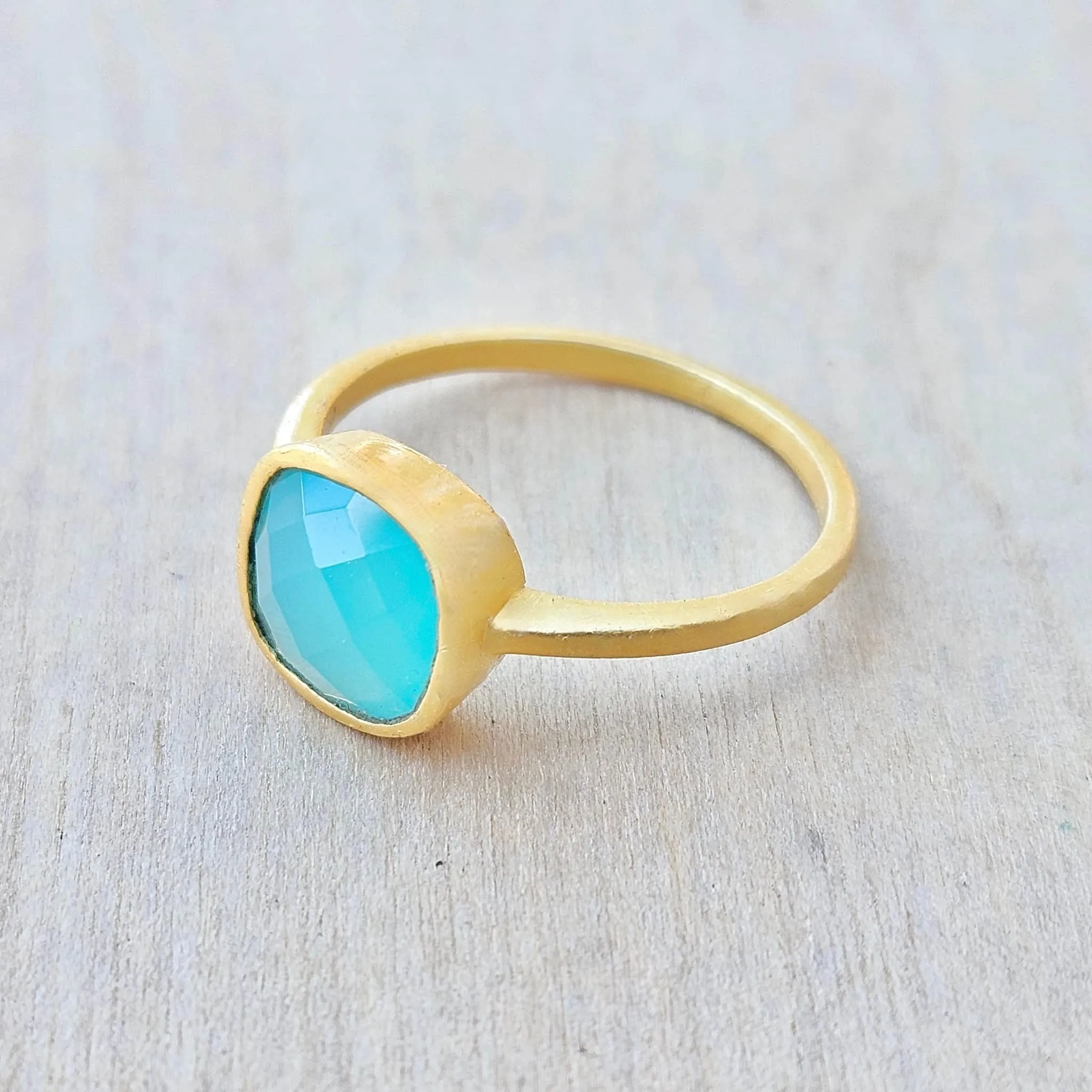 Aqua Chalcedony Mountain Mist Ring