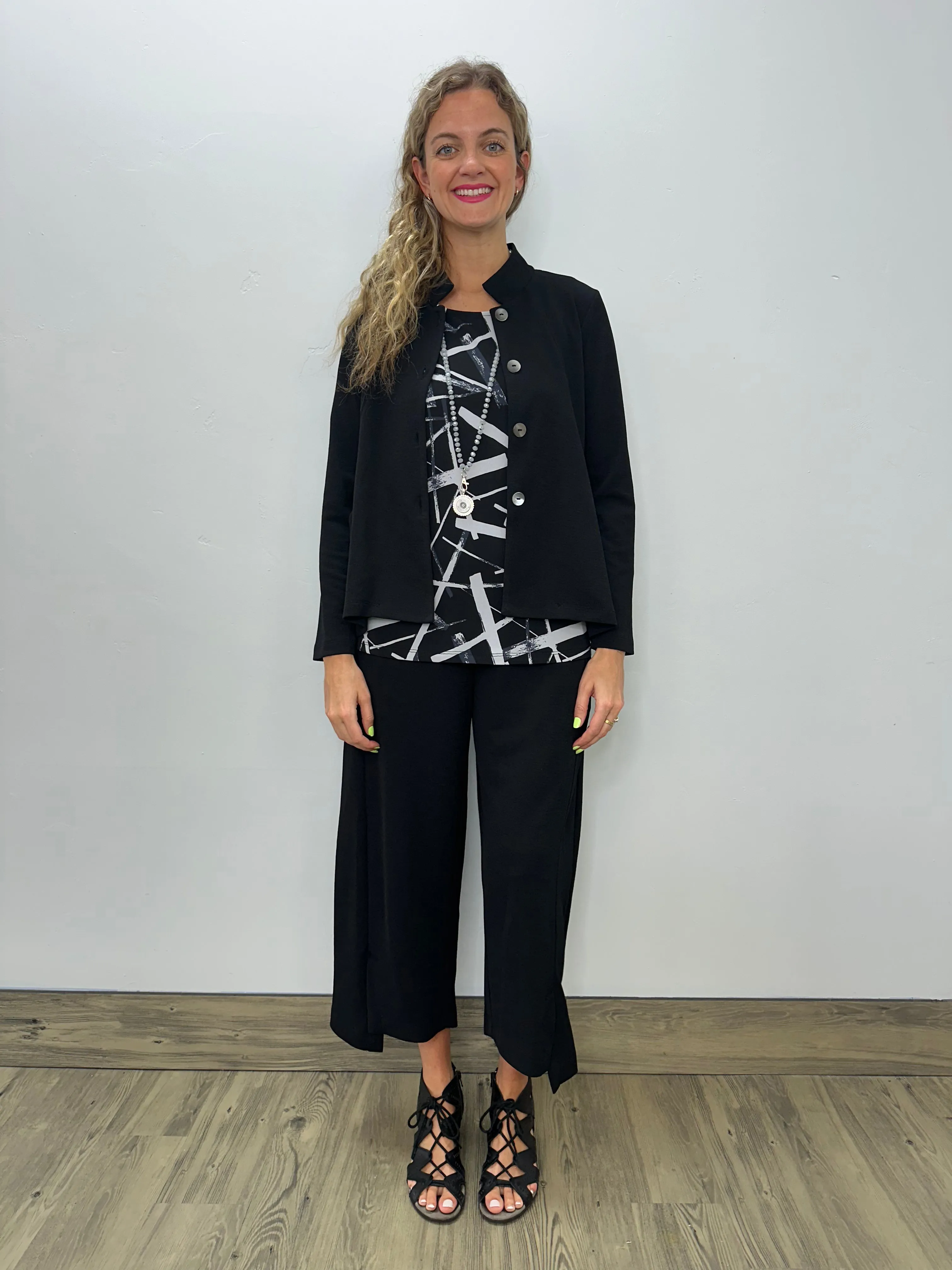 Black Monroe 4 Button Jacket