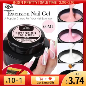 BORN PRETTY 60/30ml Hard Jelly Extension Nail Gel Polish French Nails Nude Pink White Clear Fibre Glass Gum For Manicure Extend