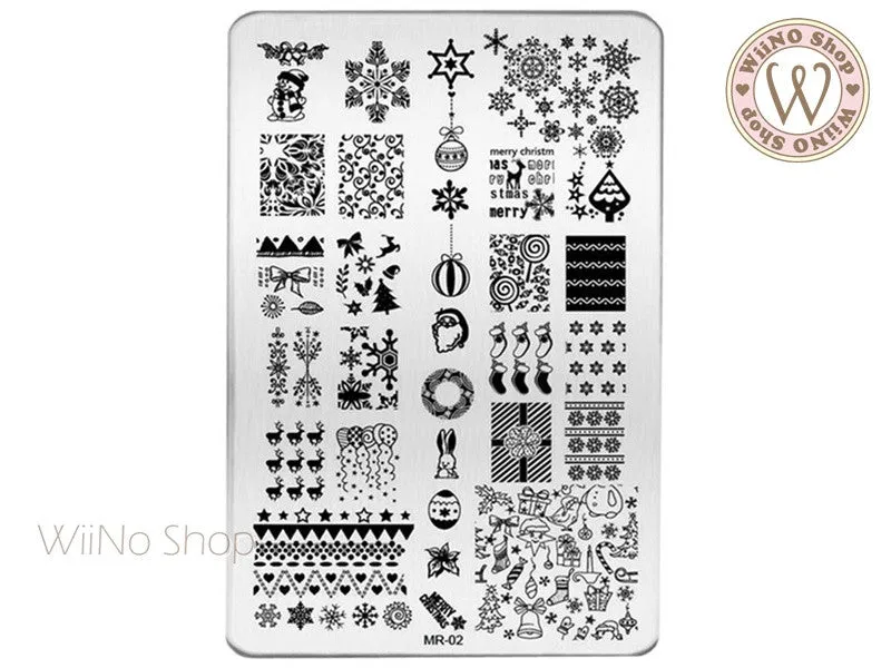 Christmas Nail Art Stamping Plate Template MR-02