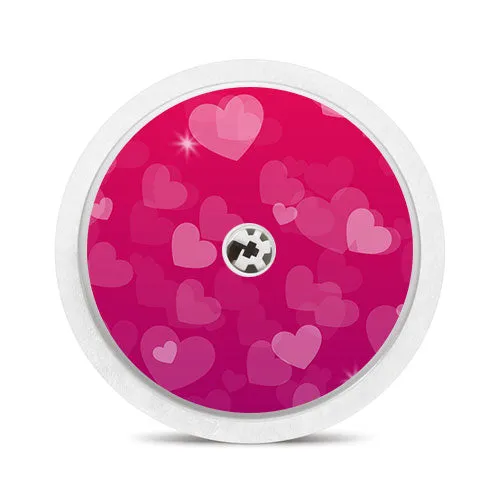 Freestyle Libre 1 & 2 sensor sticker: Pink hearts