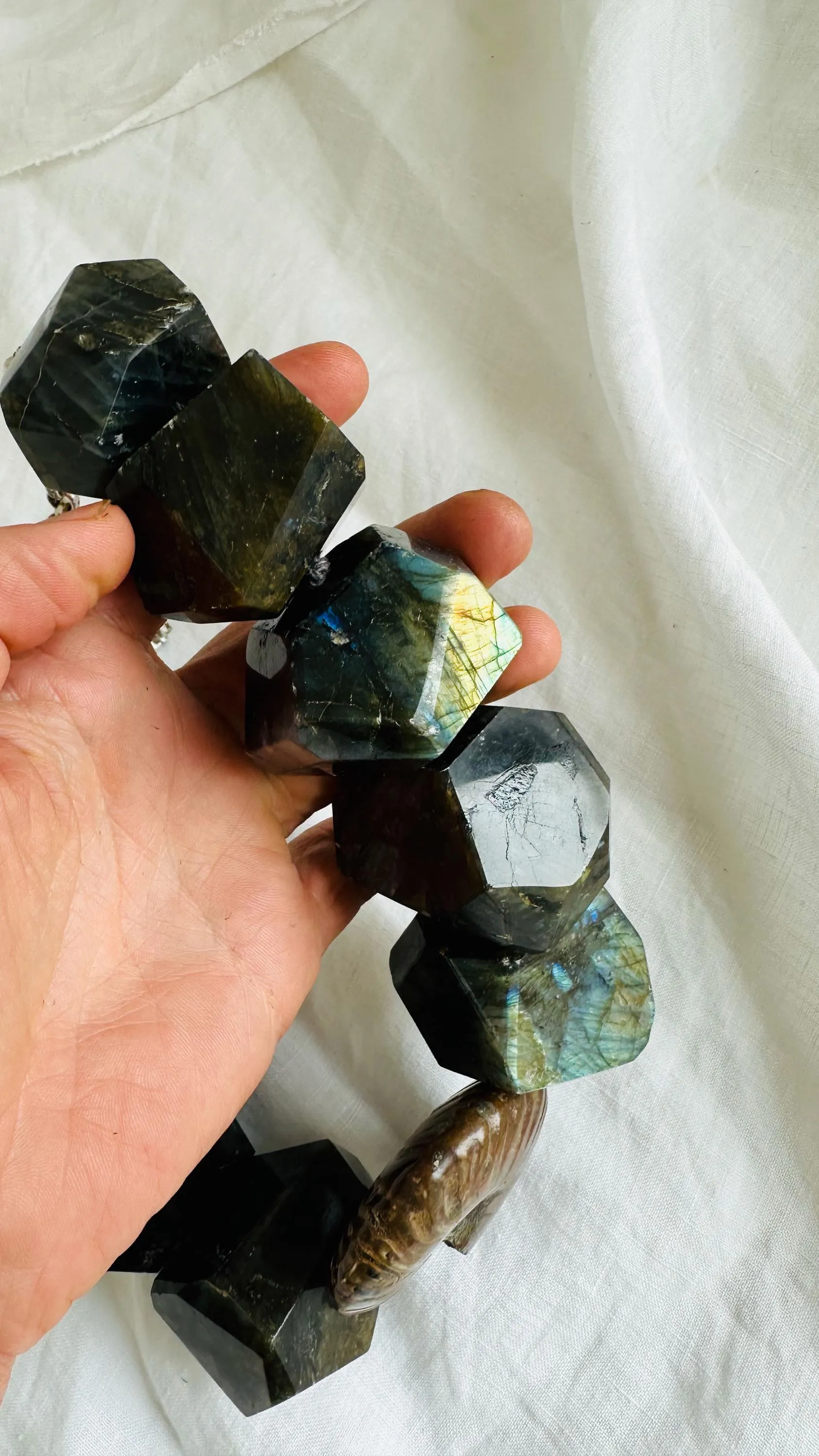 Labradorite & Ammonite Necklace. 2569