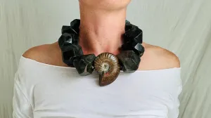 Labradorite & Ammonite Necklace. 2569