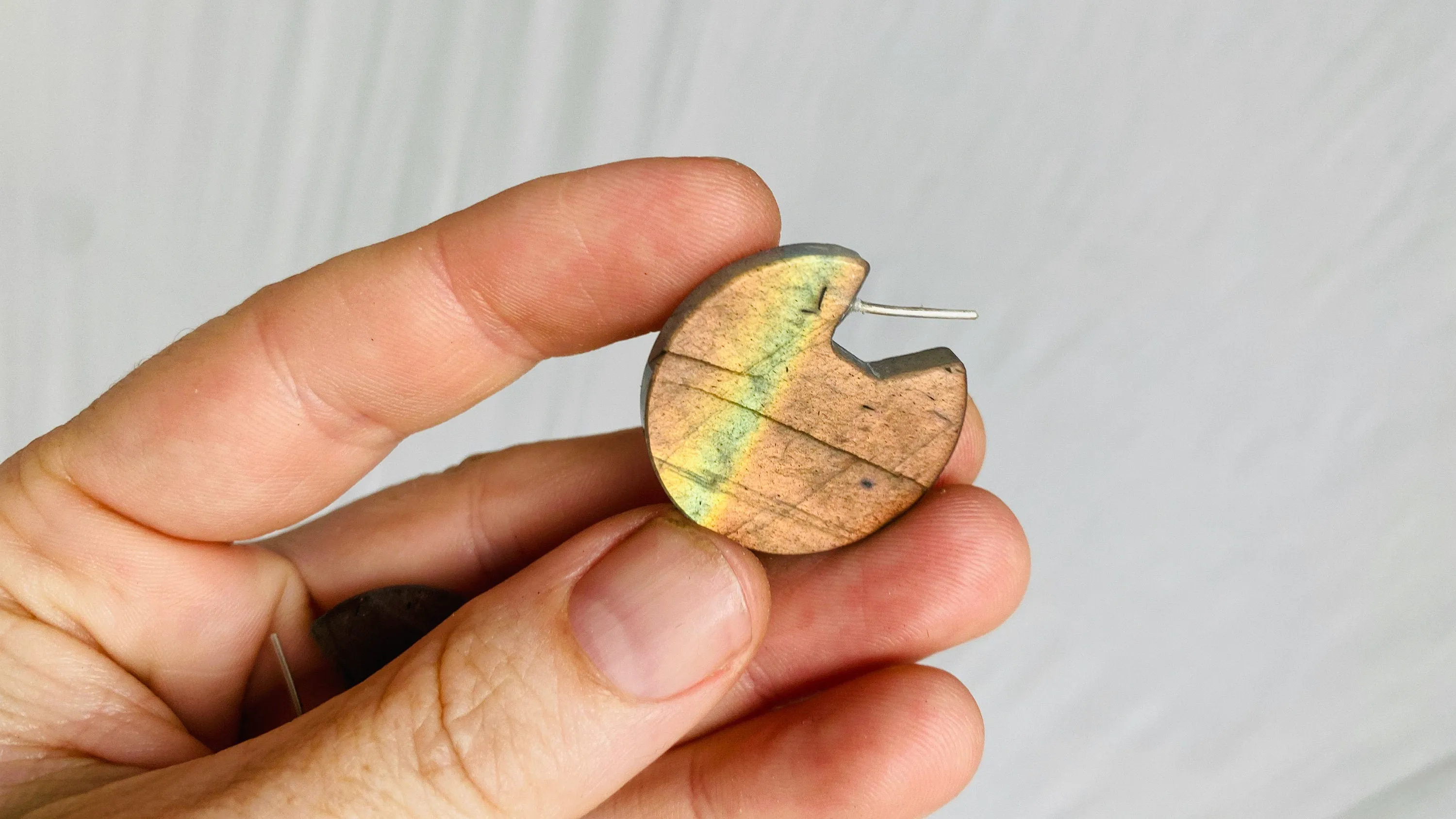 Labradorite & Sterling Earrings. 0261