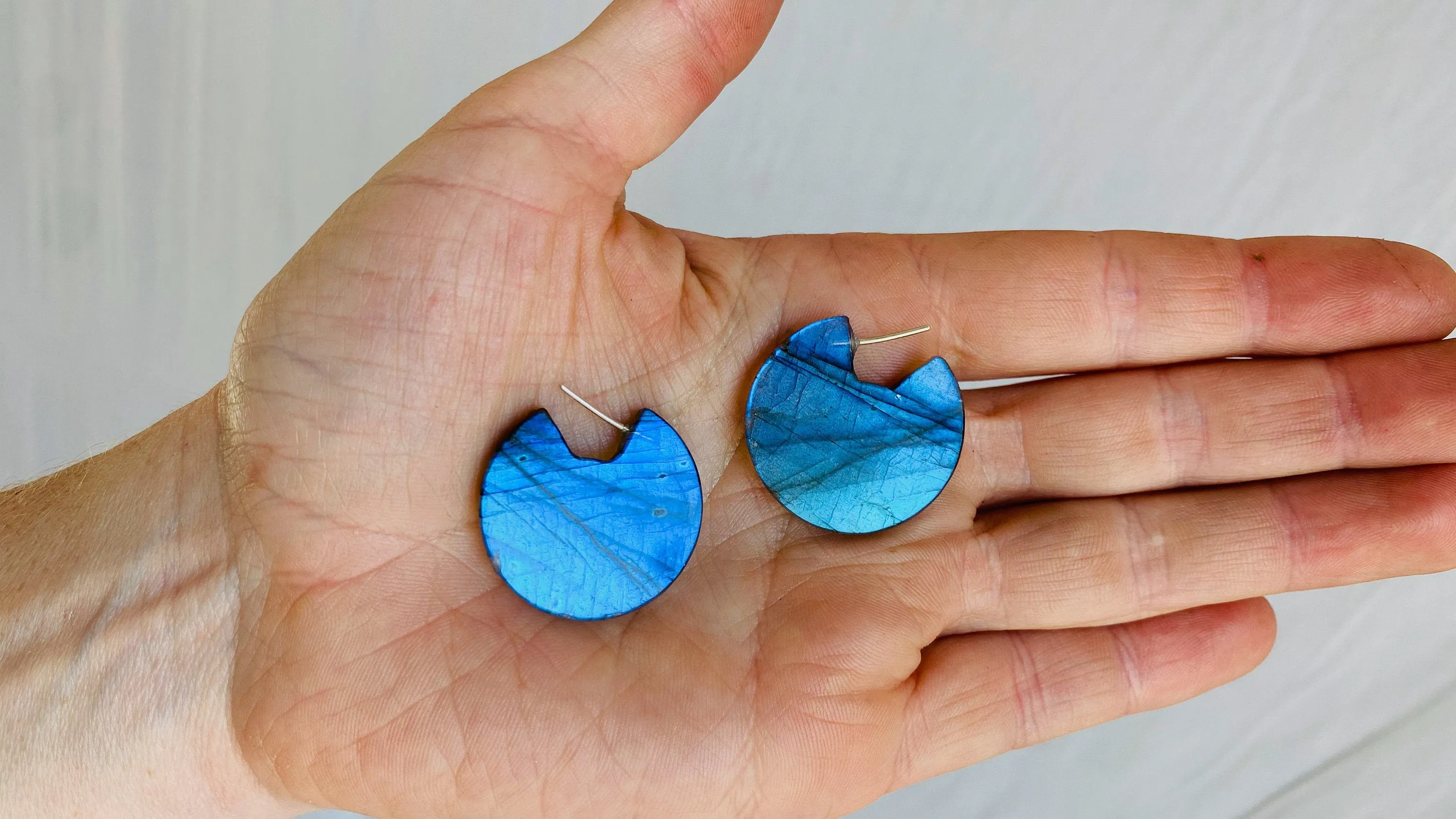 Labradorite & Sterling Earrings. Fantastic Flash 0473
