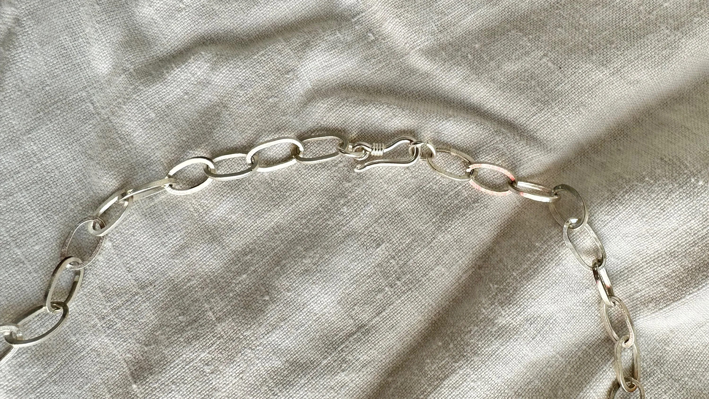 Labradorite and Silver Pendant Necklace. Sterling Silver Chain. 0872