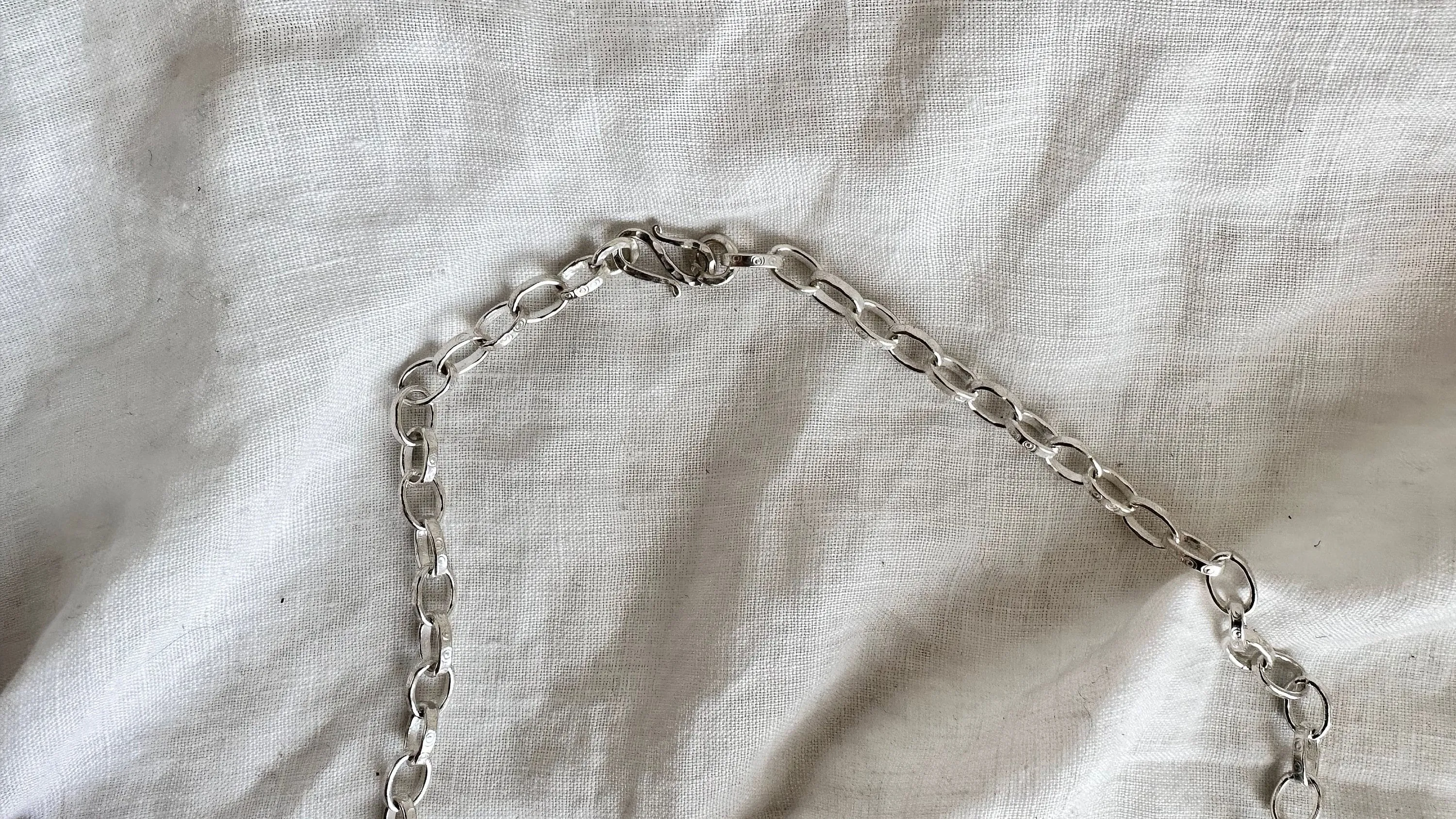 Labradorite and Silver Pendant Necklace. Sterling Silver Chain. 1334