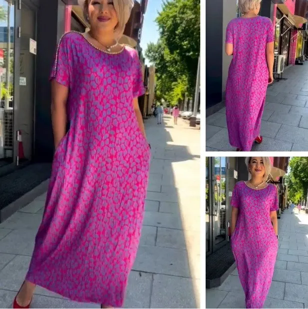 M-3XL2025 Fashionable plus-size Print Dress