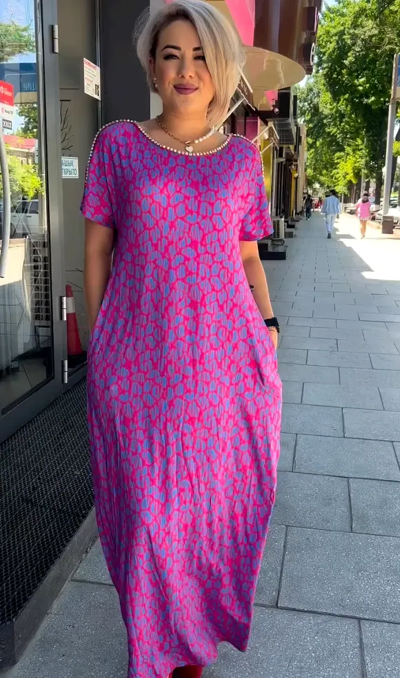 M-3XL2025 Fashionable plus-size Print Dress