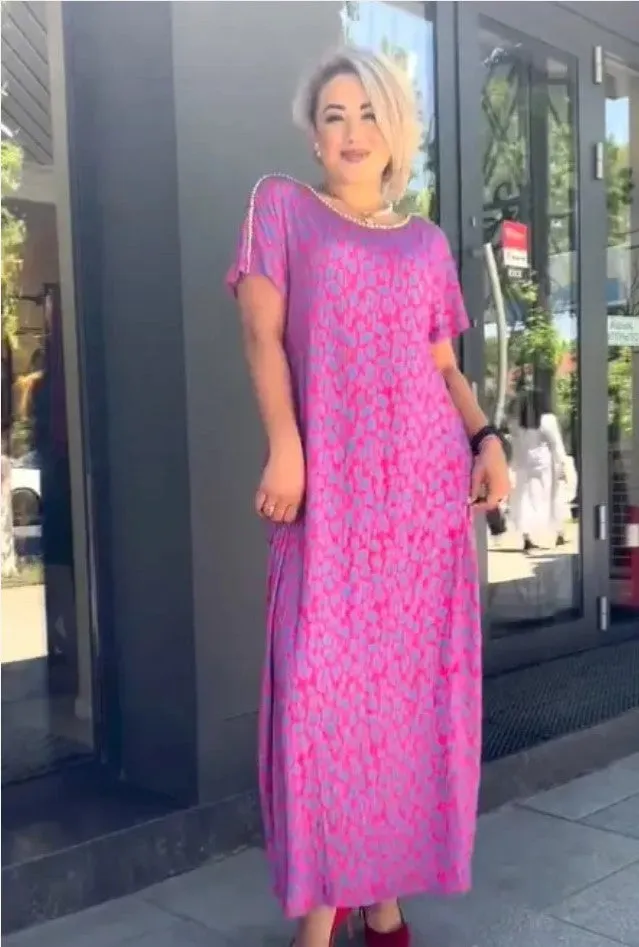 M-3XL2025 Fashionable plus-size Print Dress