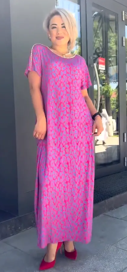 M-3XL2025 Fashionable plus-size Print Dress