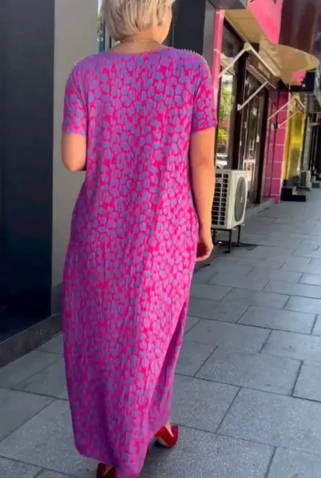M-3XL2025 Fashionable plus-size Print Dress