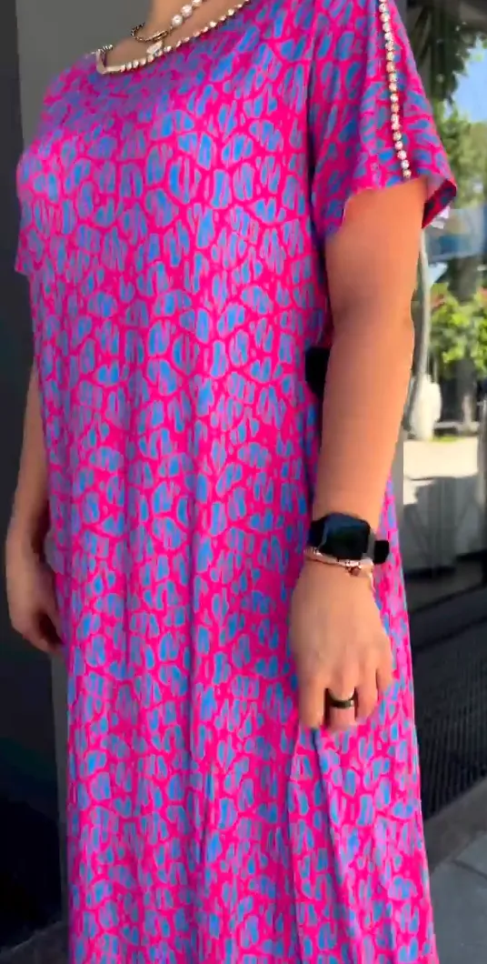 M-3XL2025 Fashionable plus-size Print Dress