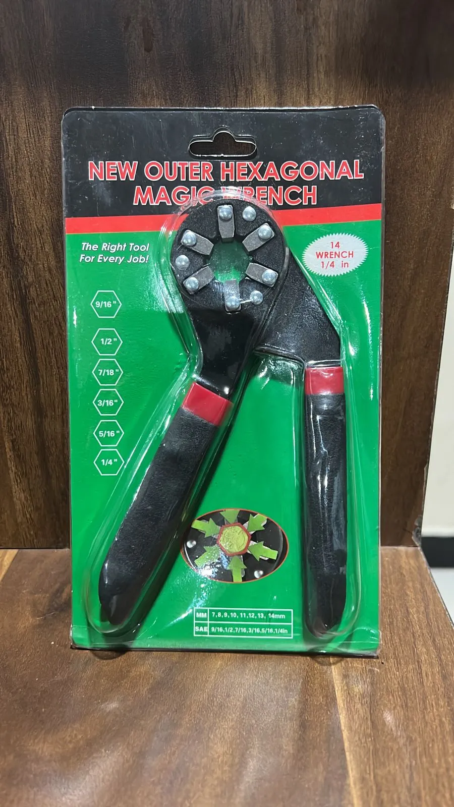 Multi-Function Hexagon Universal Wrench Adjustable Bionic Plier Spanner Repair Hand Tool (Small) Single Sided Bionic Wrench Household Repairing Wrench Hand Tool