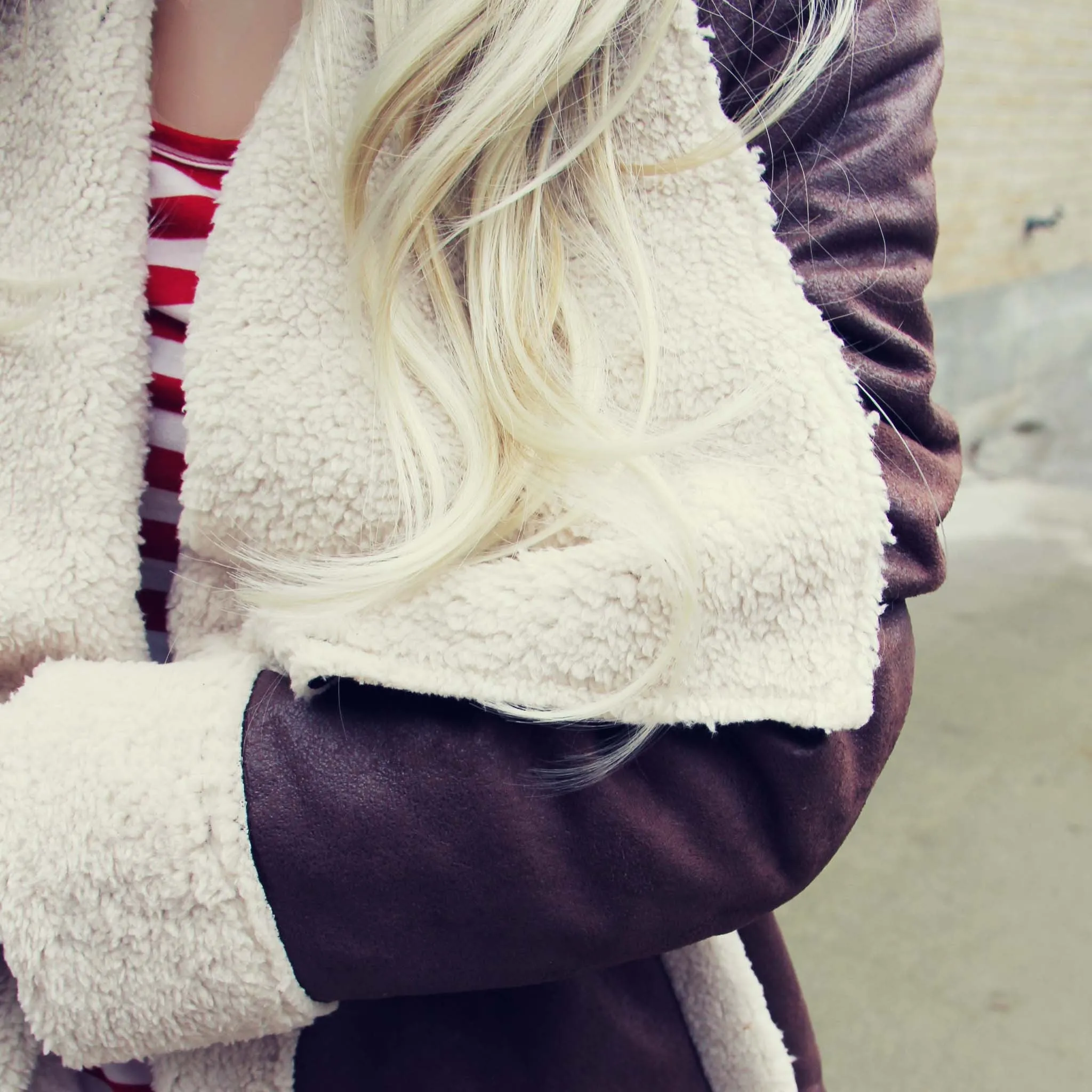 Night Flurries Sherpa Coat in Timber