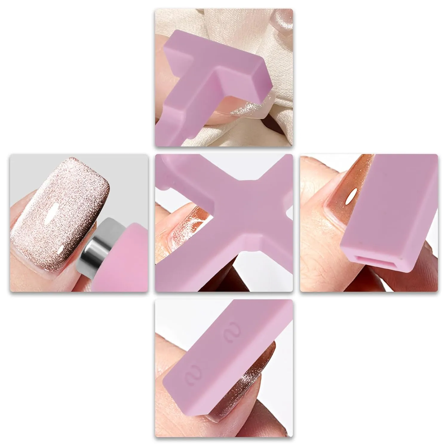 Power Magnet !~ (Upgraded 5 in 1 Multi-Function Nail Magnet Pens with Silicone Protective Case, Magnetic Nail Polish Magnet Wand for Nails Cat Eye Nail Design Tools Nail Art Accessories)