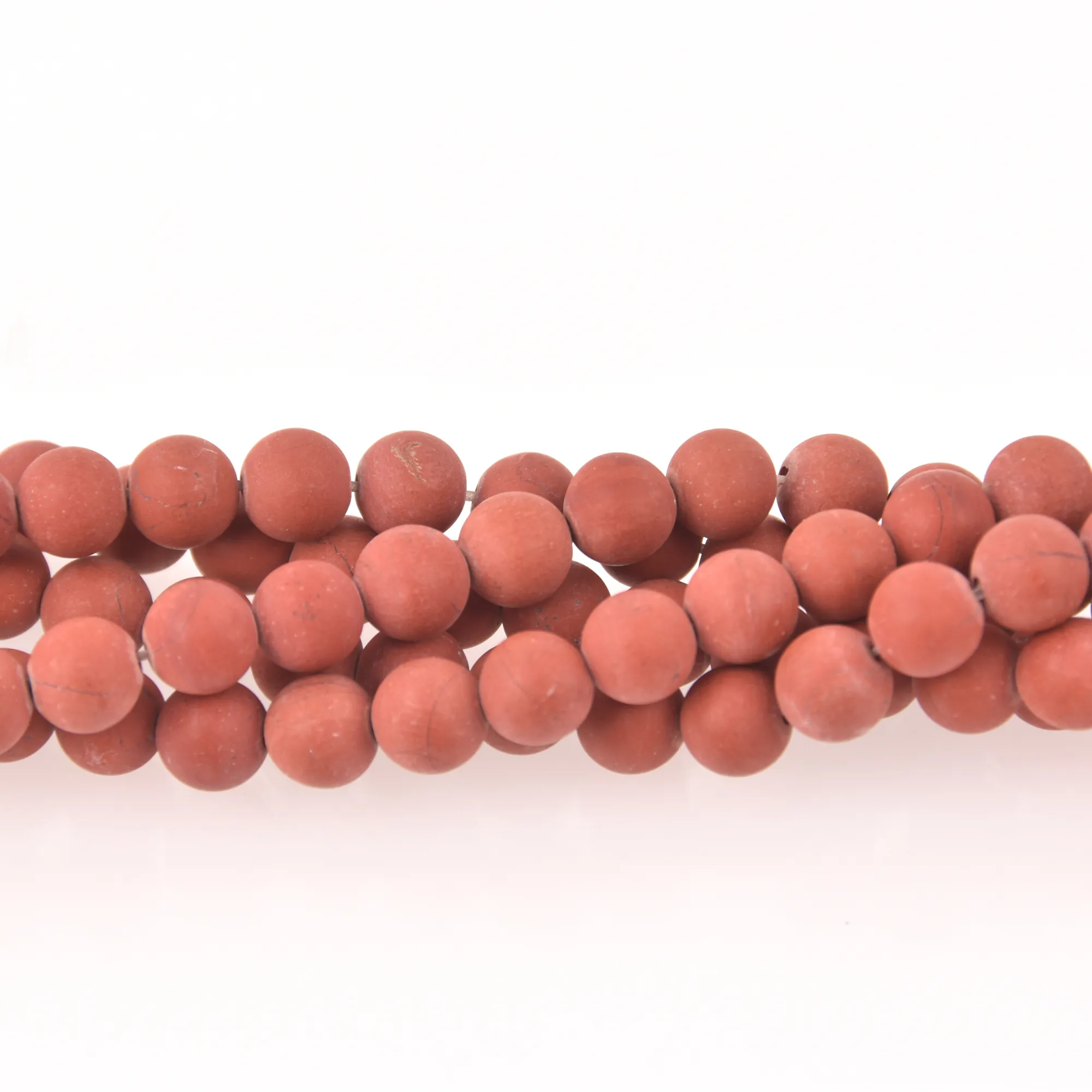 Red Jasper Half Strand, 8mm Matte Orange Round Gemstone Beads, 8 long gem0822