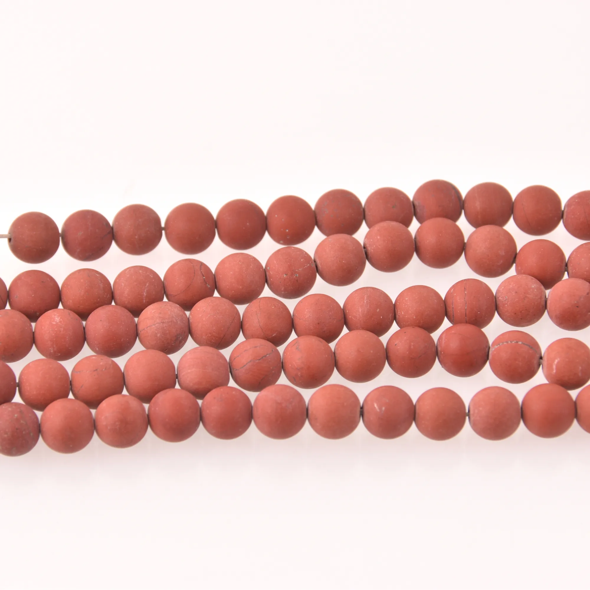 Red Jasper Half Strand, 8mm Matte Orange Round Gemstone Beads, 8 long gem0822