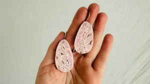 Rhodochrosite Earrings. Santo Domingo Pueblo. 2035