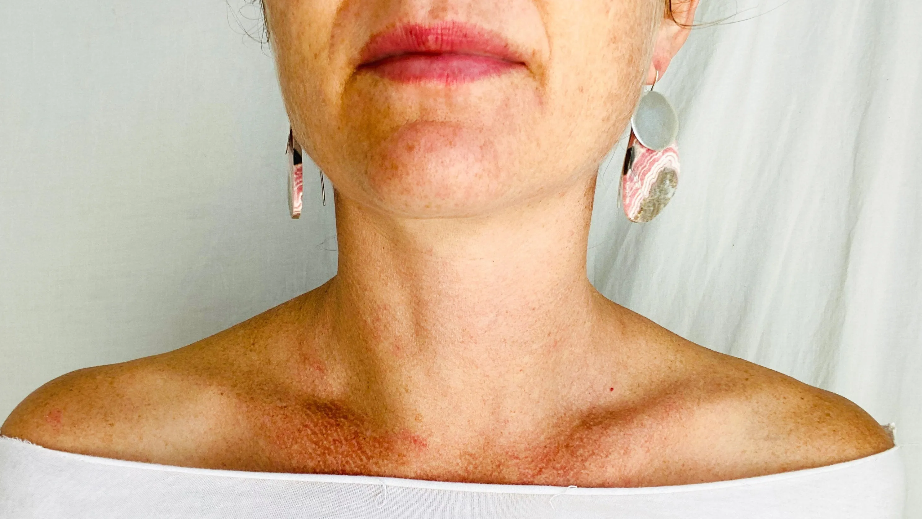 Rhodochrosite Earrings. Santo Domingo Pueblo