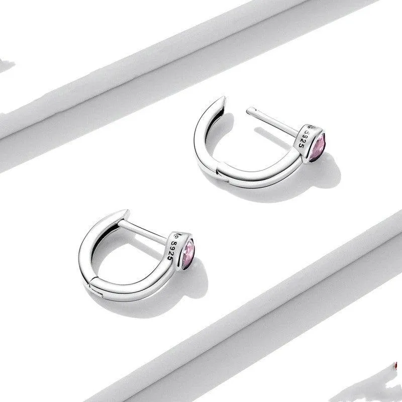 Simple And Fashionable Heart Shaped Zircon Earrings