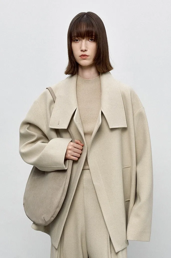 Strong silhouette mid-length jacket | 2 color