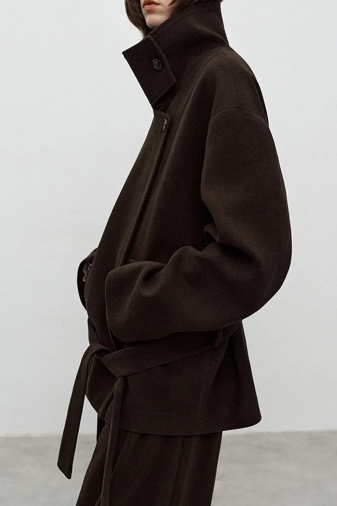 Strong silhouette mid-length jacket | 2 color