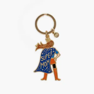 Super Mom Enamel Keychain