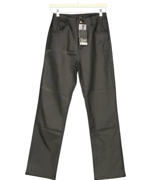 Toxik 3 Black Matte Coated Pu Straight Cut Jeans UK 12