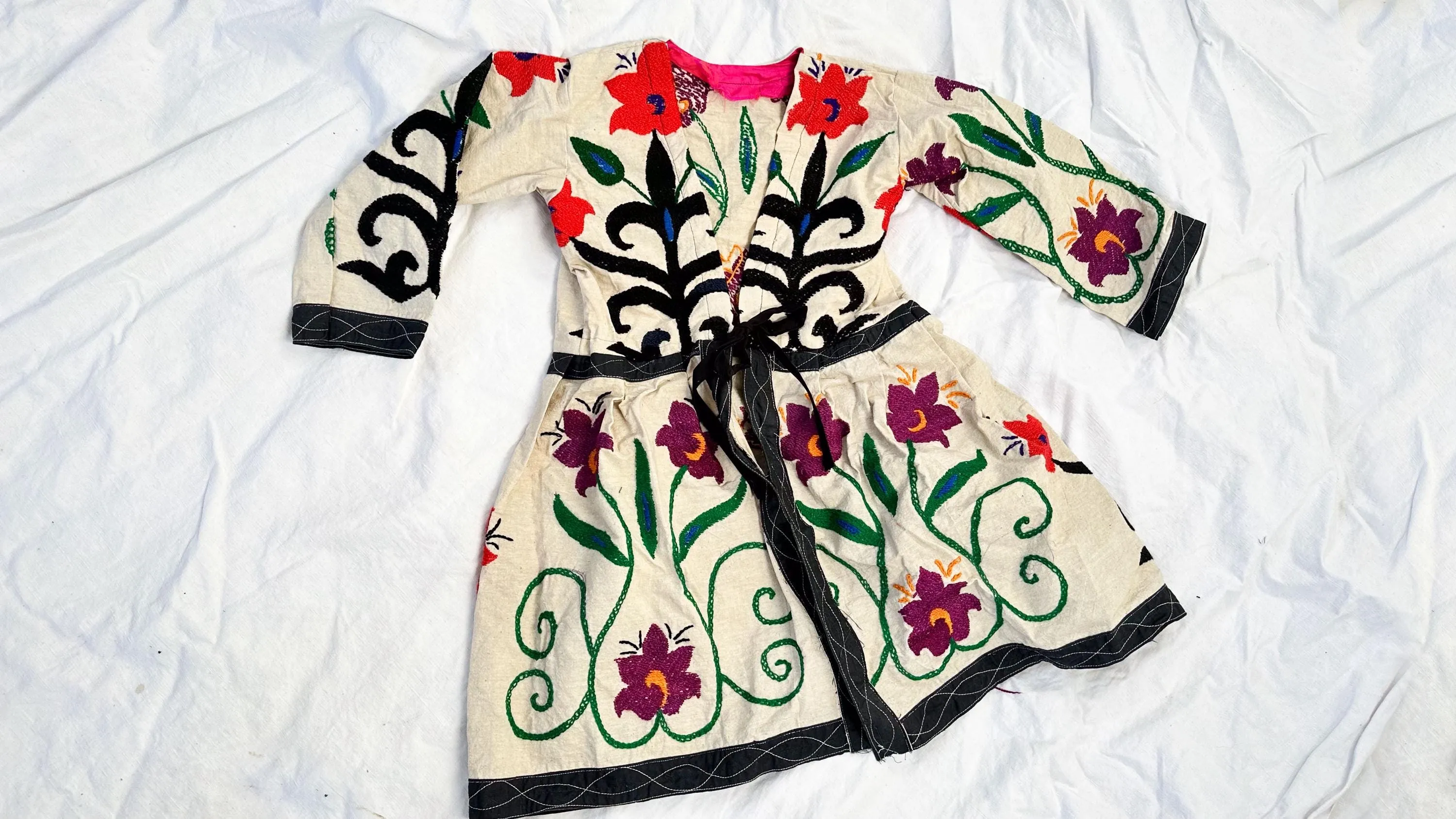 Vintage Tajik Suzani Embroidered Coat.