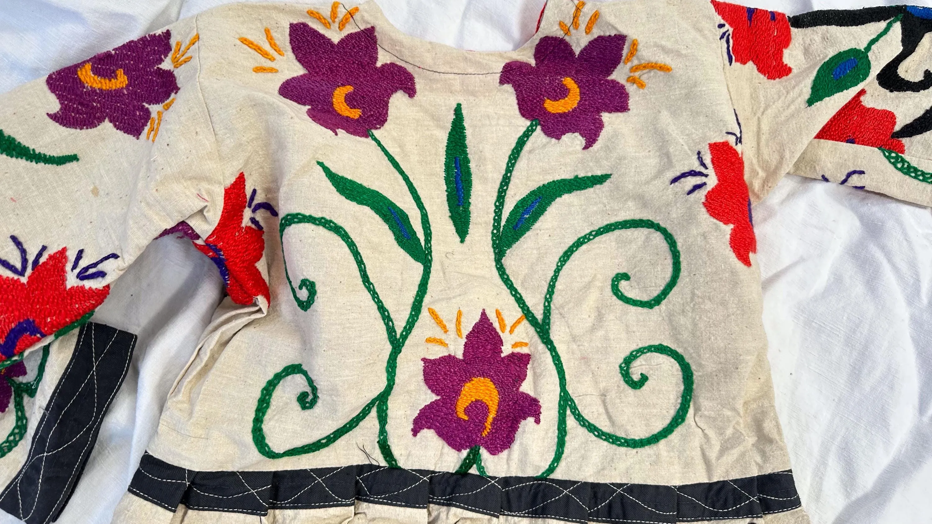 Vintage Tajik Suzani Embroidered Coat.