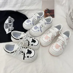 Women's Fashionable Thick Sole Sports White Shoes