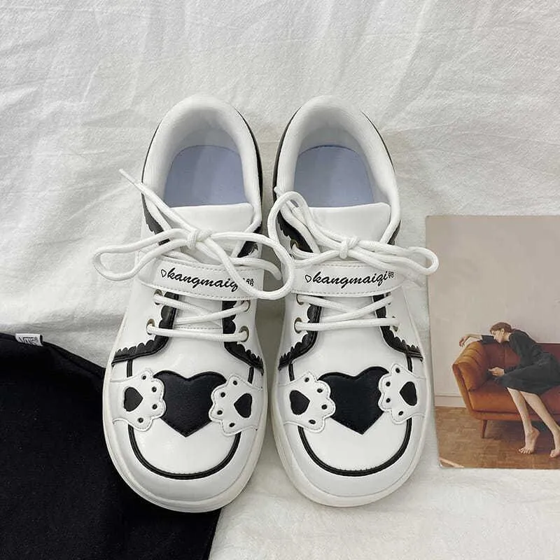 Women's Fashionable Thick Sole Sports White Shoes
